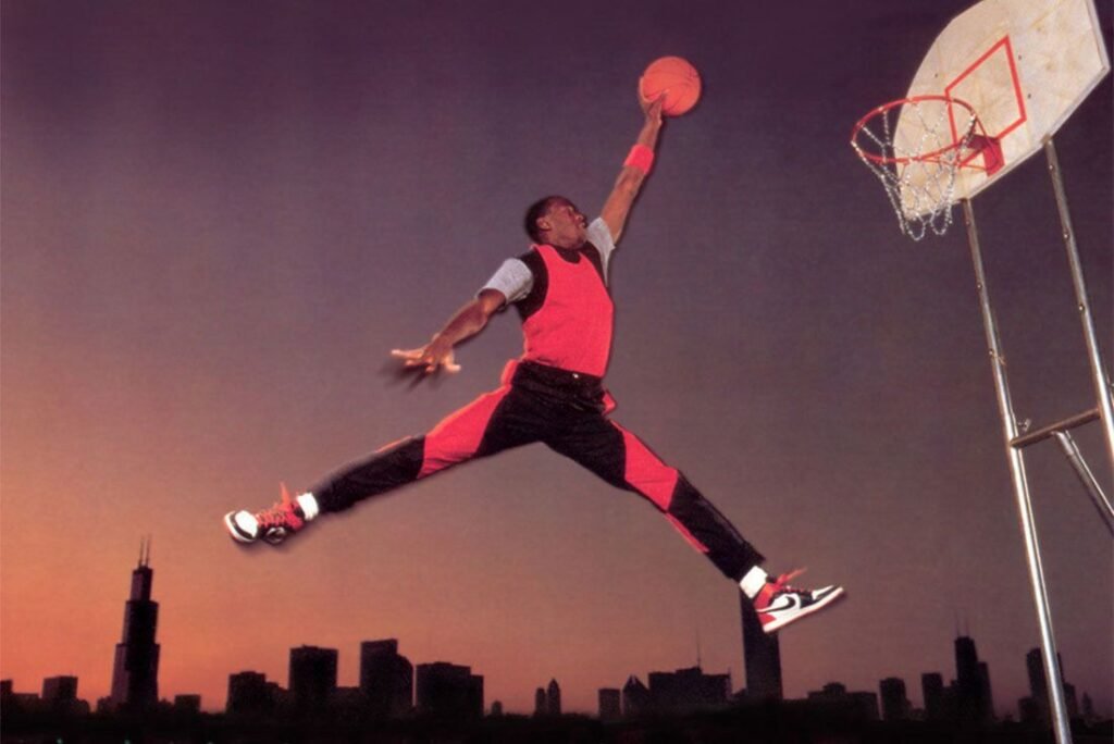 Patrocinio de marca Jordan usando las Air Jordan 1