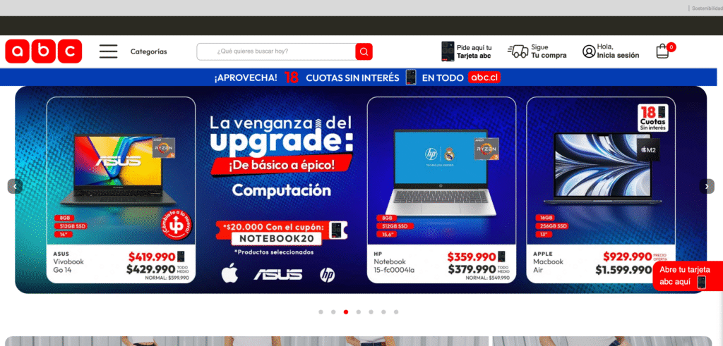 Las lecciones de la estrategia de rebranding de la Polar y ABCDin 2 Captura de pantalla de la nueva página web de abc después de la estrategia de rebranding